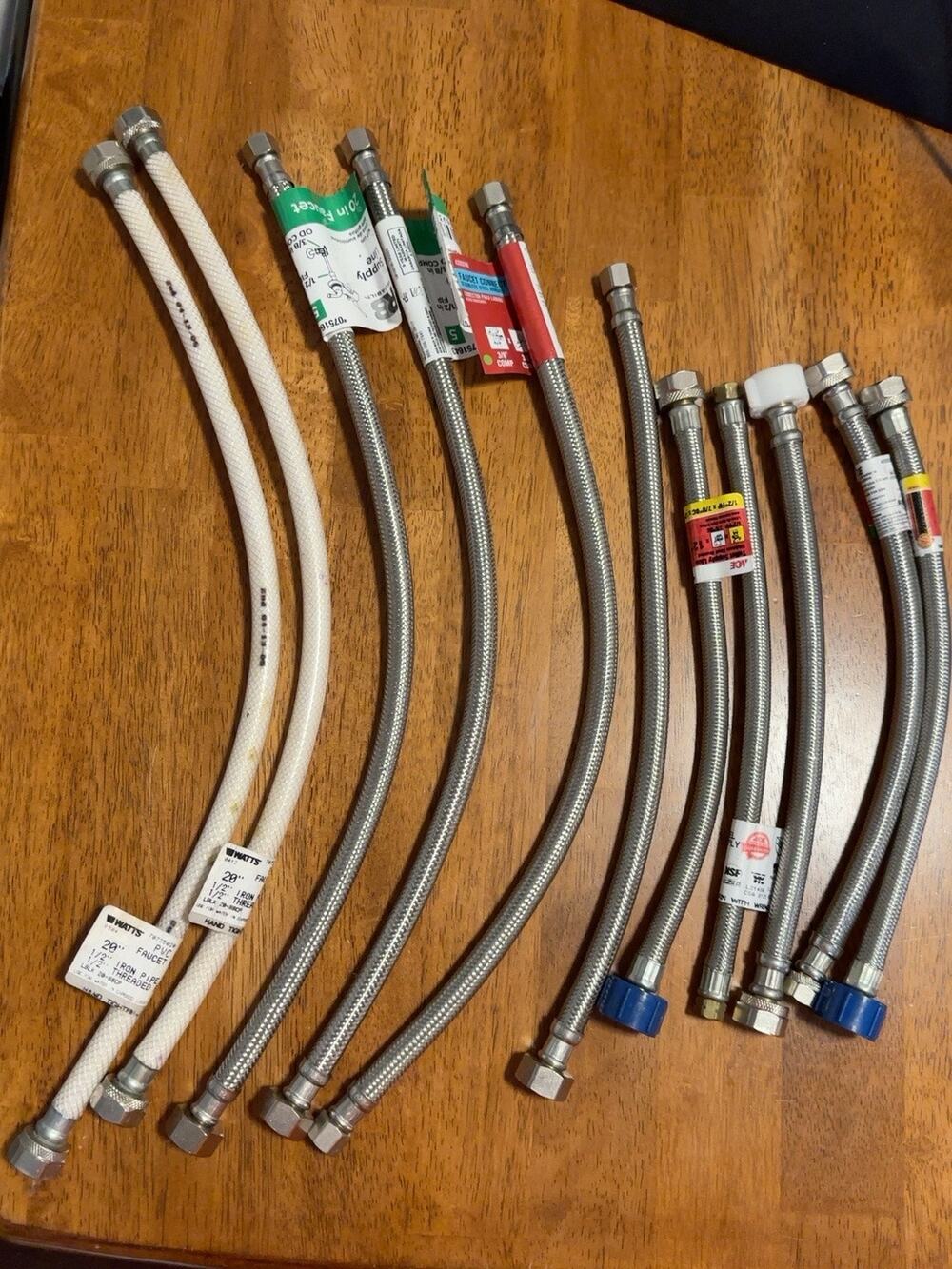 Plumbing Supply Line Lot 11 Faucet Toilet Braided Stainless Watts Ace 12 20 Inch